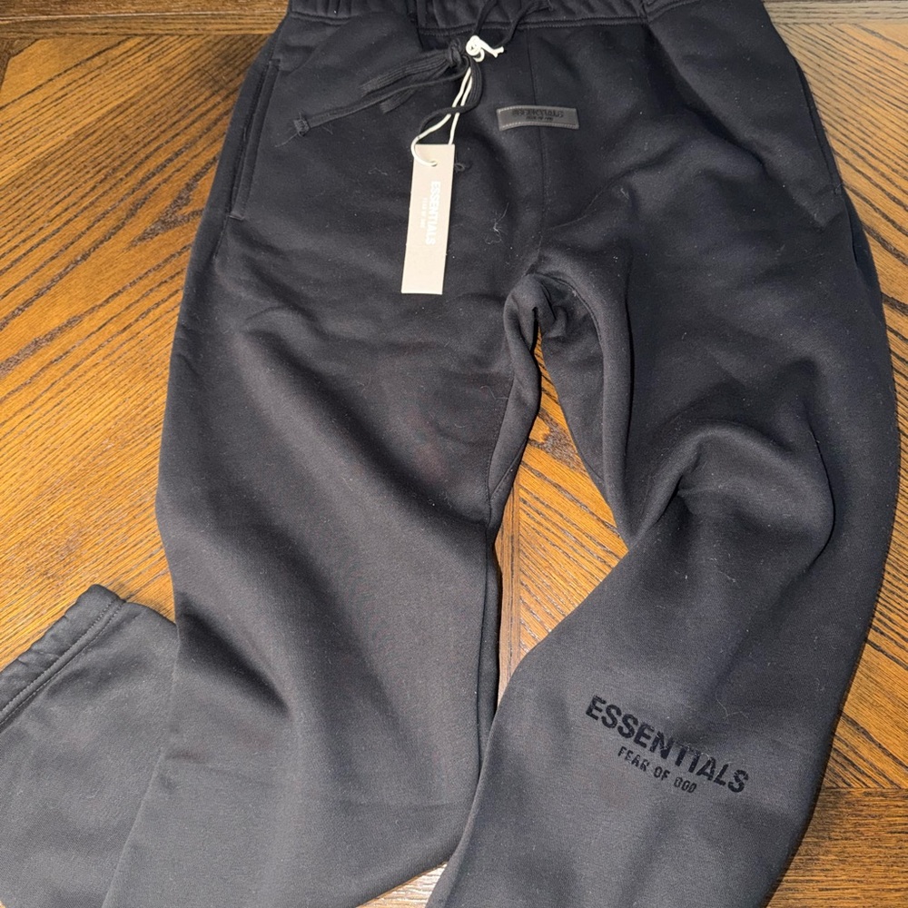 Essentials Men’s Black Joggers with Subtle Logo